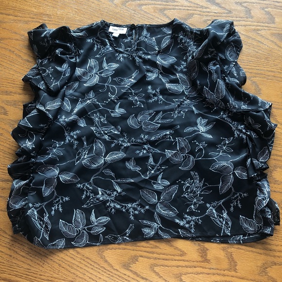 Frank & Oak Ruffled Blouse w/ Birds and Leaves - Picture 2 of 7